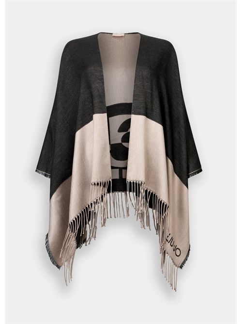 Poncho con logo e frange LIU JO | 2F5031T0300/22222